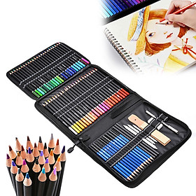 74-Piece Professional Drawing Pencils and Sketch Set Includes Colored Pencil Sketch Charcoal Pastel Pencil Sharpener