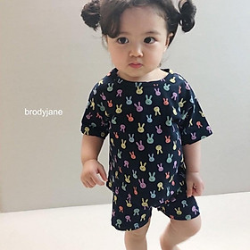 Bộ Thun Lạnh Cho Bé  Bộ Minky Mom Cộc Tay Rabbit Cho Bé Trai Bé Gái chất thin lạnh siêu mềm mịn mát