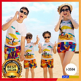 I3504 Áo Thun Gia Đình In Họa Tiết Biển Mùa Hè