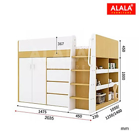 Mua Giường tầng thấp ALALA164 đa năng/ Miễn phí vận chuyển và lắp đặt/ Đổi trả 30 ngày/ Sản phẩm được bảo hành 5 năm từ thương hiệu ALALA/ Chịu lực 700kg