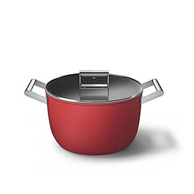 Nồi Casserole SMEG CKFC2611RDM 26cm màu đỏ kèm vung kính Hàng chính hãng