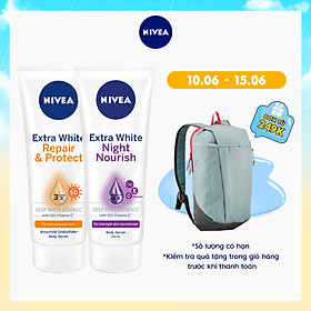 Combo Tinh chất dưỡng thể trắng da NIVEA ngày 180ml & đêm 200ml (88314+89122)