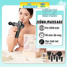 Máy Massage Cầm Tay Đa Năng Cao Cấp - 6 Đầu Massage - Pin 2500mah - Mát Xa Chuyên Sâu Cho Cổ, Vai Gáy, Bụng, Lưng, Cánh Tay, Chân - Giảm Đau Mỏi Toàn Thân Cho Dân Văn Phòng, Gymer, Người Già, Người Lao Động Nặng - Món Quà Tuyệt Vời Cho Ông Bà, Bố Mẹ