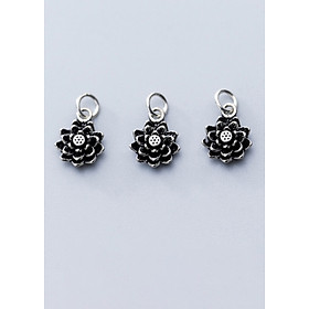 Combo 3 cái charm bạc hình hoa sen treo - Ngọc Quý Gemstones