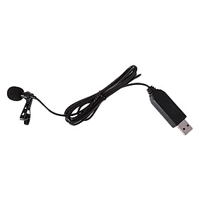Mini Clip-on USB Lavalier Lapel Condenser Microphone Mic for PC Internet