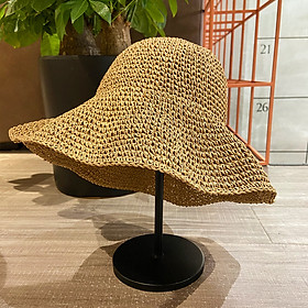 Mũ nón đi biển rộng vành cói nữ gấp gọn thoáng khí mát mẻ thời trang Hàn Quốc Dona22110206