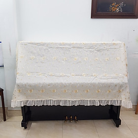 Mua Khăn phủ đàn Piano cơ mẫu phủ lửng ren vàng nhạt