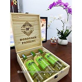 Mua Quà tặng hộp gỗ 3 chai vang Pháp Chales Gary