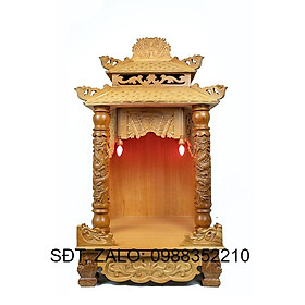 Mua Bàn thờ thần tài ông địa gỗ căm xe mái ngói ngang 60cm - Đồ Gỗ Vinh