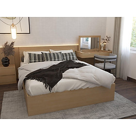 Mua Giường Ngủ Gỗ MDF lõi xanh kháng ẩm Phủ Melamine Cao Cấp chống trầy  chống thấm Màu Gỗ sồi  hộc kéo