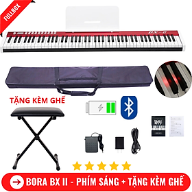 Đàn Piano Điện Bora BX II Phím Sáng - 88 Phím Nặng Cảm Lực- Kết Nối Bluetooth + Chân Đàn