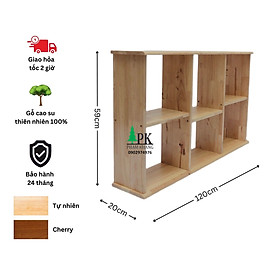 Mua Kệ sách gỗ treo tường/ để bàn Phạm Khang rộng - Gỗ cao su tự nhiên màu Gỗ Tự Nhiên/ Vàng Cherry - Kích thước rộng 120 cm