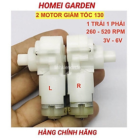 2 Motor giảm tốc mini 1 trái 1 phải 130 điện áp 3V - 6V tốc độ 260 - 520 vòng - mã KG0006