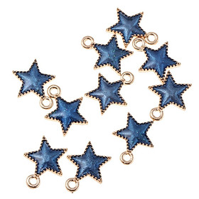 2-7pack Pack of 10 DIY Multicolor Star Pendants Beads for Making Earrings  Blue