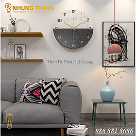 Mua Đồng Hồ Treo Tường DH-90 - Đồng Hồ Kim Trôi - 6 Mẫu Thanh Lịch - Mặt Giả Vân Đá Cao Cấp - Decor Căn Phòng Sang Trọng - Có Video