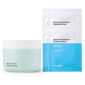 Mặt nạ ngủ chiết xuất rau củ giúp thải độc, dưỡng ẩm da AROMATICA Lively Vege Cleanse Sleeping Mask 100g (Tặng kèm 4 mặt nạ giấy cấp nước CELRANICO 23ml*4)