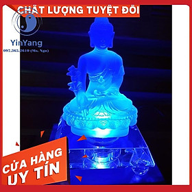 Đế đèn led pha lê đổi màu làm sáng tượng, trang trí