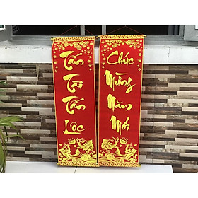 Cặp liễn nhung câu đối đỏ loại lớn trang trí-Chúc Tết -Tết