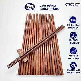 Đũa tròn gỗ Cẩm Lai Siêu sạch (10 đôi) CTH701CT - gỗ tự nhiên vân đẹp ️- An toàn khi sử dụng