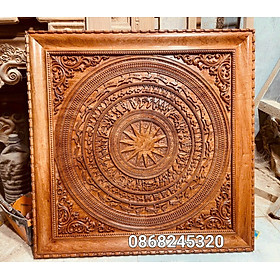 Tranh trống đồng bằng gỗ hương đá kt 81×81×4cm 