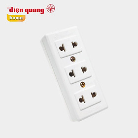 Ổ cắm Điện Quang ĐQ 004A-02 - công suất 4000W - 3 lỗ không dây - nhựa ABS chịu nhiệt, chịu va đập, cách điện tốt