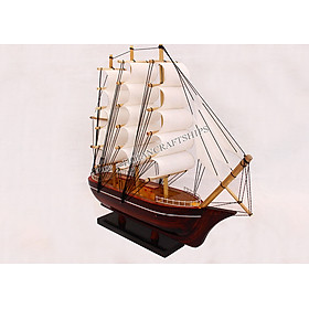 Mua Thuyền buồm gỗ trang trí PHONG THỦY 25cm trắng