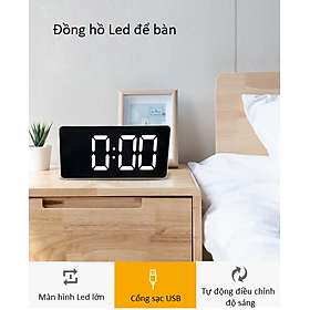 Đồng Hồ Để Bàn Màn Hình Led Sang Trọng, Hiện Đại