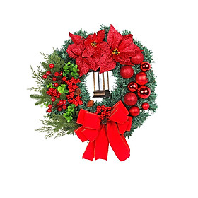 40cm Christmas Wreath Hanging Wreath Door Wreath for Farmhouse Wall Decor