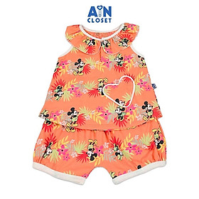 Bộ quần áo Ngắn họa tiết Chuột Cam thun cotton - AICDBGCTCTFP - AIN Closet