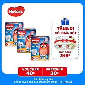 Combo 3 Gói Tã Quần Huggies Dry Gói Cực Đại Angry Birds phiên bản giới hạn L68 (68 Miếng) - Tặng 8 miếng
