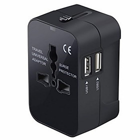 Mua Ổ Cắm Điện Loại Chuyển Đổi Đa Năng - Phích Cắm Tiêu Chuẩn US  EURO  UK  AUST - Có 2 Cổng USB (Dual USB) - Phù Hợp Cho Những Chuyến Công Tác Và Du Lịch Nước Ngoài