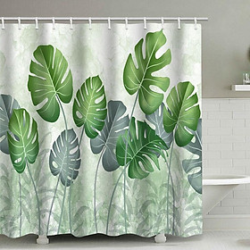 Rèm tắm dễ thương cho phòng tắm, hiện đại, đơn giản, rèm tắm không thấm nước, mô hình nghỉ nhiệt đới, 180180cm