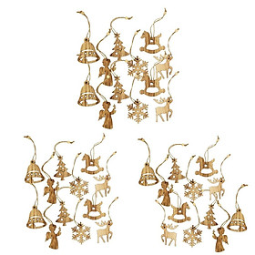 36 Pieces Assorted Wood Christmas Tree Hanging Decoration Xmas Ornaments