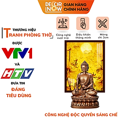 Đèn hào quang phật in tranh trúc chỉ đứng decornow, trang trí ban thờ cho tượng phật, hào quang trúc chỉ dcn-28