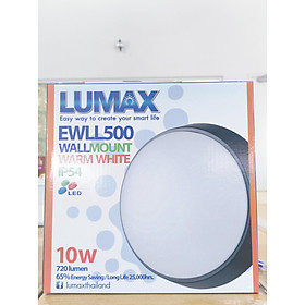 ĐÈN GẮN TƯỜNG NGOÀI TRỜI LUMAX#EWLL 500/BK-10LED/3K-XMXD