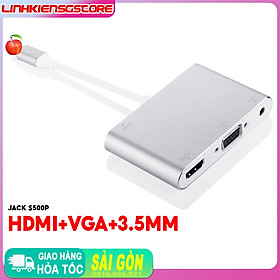 Mua Cáp chuyển đổi to HDMI + VGA + âm thanh 3.5mm Full HD 1080P cáp hdmi cho phone kết nối tivi máy chiếu