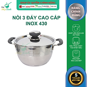 Nồi Inox Đáy Từ Fivestar Quai Silicon Tặng 5 Muỗng Inox - Bạc