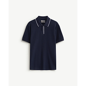 Áo Polo Nam Tay Bo Cổ Gài Nút Sọc Gân Phối Viền Form Fitted - ROUTINE 10F25POL016