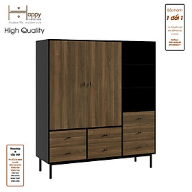 [Happy Home Furniture] BECKY, Tủ quần áo nhiều ngăn - chân sắt ,  160cm x 55cm x 180cm ( DxRxC), TCM_014