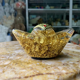 Mua Thỏi Vàng  Kim Nguyên Bảo Lá Vàng Phong Thuỷ Chiêu Tài Lộc - ngang 11cm