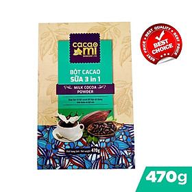 Thức uống socola chuẩn vị - Bột cacao sữa hoà tan 3in1 thơm ngon CacaoMi đặc sản Việt Nam làm quà biếu tặng 470g