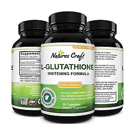 Pure Glutathione + Milk Thistle Extract Supplement - Potent Antioxidant for Immune System Support - Natural Skin Whitening Pills Give An Even Skin Complexion - 650 mg Serving by Natures Craft