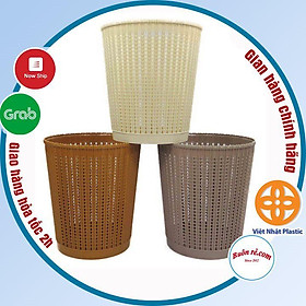 Sọt nhựa đan mây đựng đồ đa năng hàng Việt Nhật, thùng rác văn phòng kiểu dáng hiện đại màu sắc nhã nhặn 5155 -br 01176