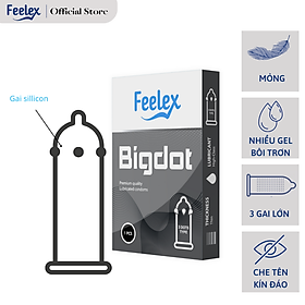 Bao cao su Feelex Bigdot Gân Gai Bi lớn nhiều gel bôi trơn, Hộp 1 bcs