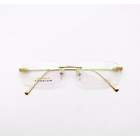 Kính gọng cận Nam Titanium Mắt khoan cao cấp (Vàng)