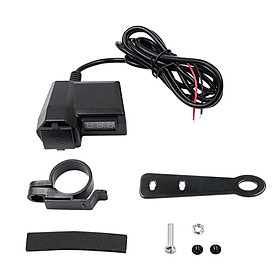 Motorcycle USB Charger Handlebar or Rear View Mirror Mounting Power Adapter