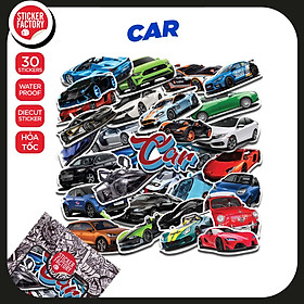 Car - Set 30 sticker decal hình dán nón bảo hiểm, laptop, xe máy, ô tô - STICKER FACTORY