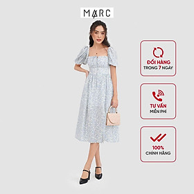 Đầm nữ MARC FASHION tay phồng smocking lưng hoa nhí