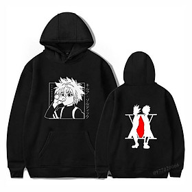 BST Áo Hoodie Trắng - Đen in hình Killua anime hunter x hunter độc đẹp