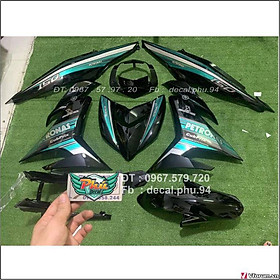 Tem Rời Exciter 150 Petronas trắng xanh